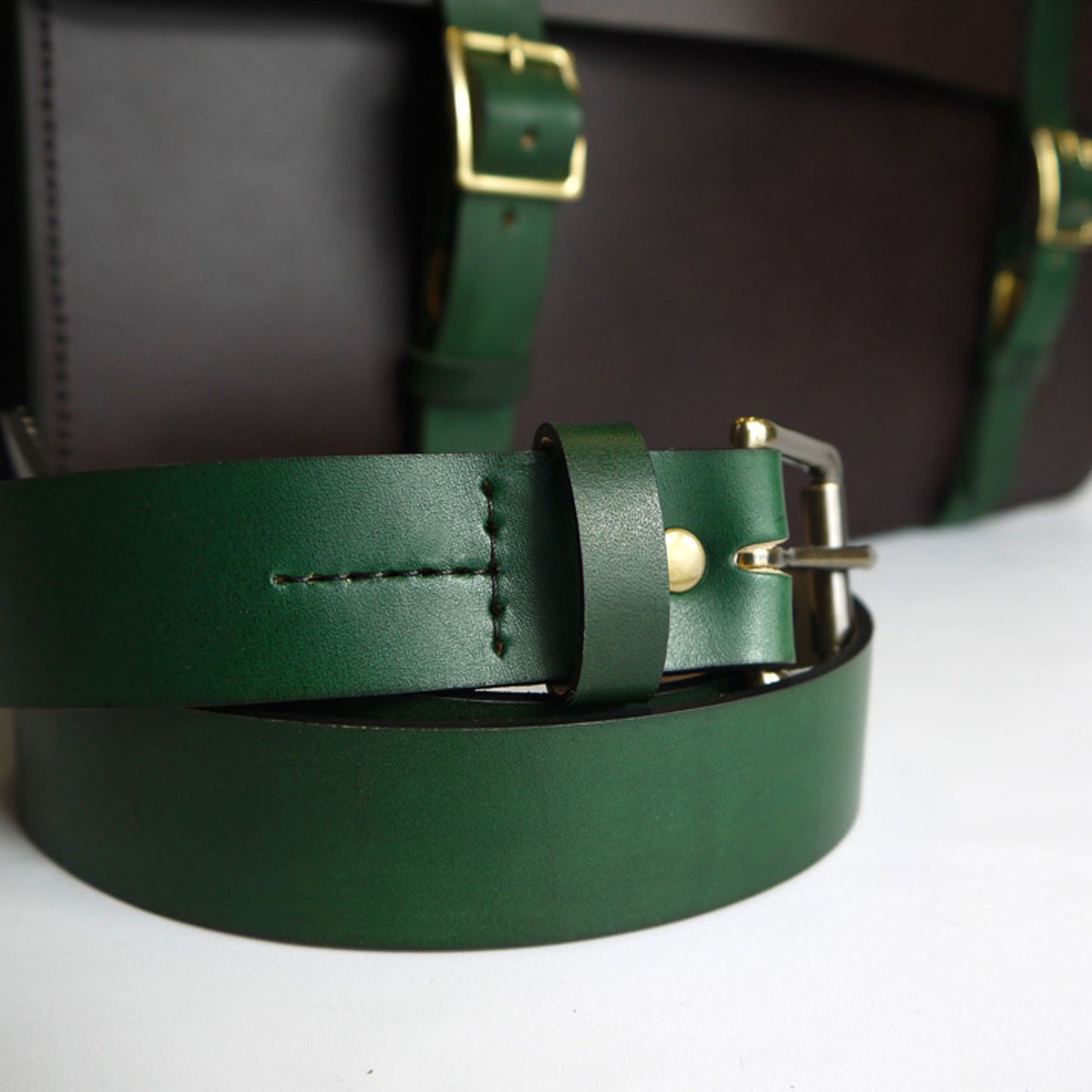 The Calyer - Moss Green with Antique Brass - Size 28