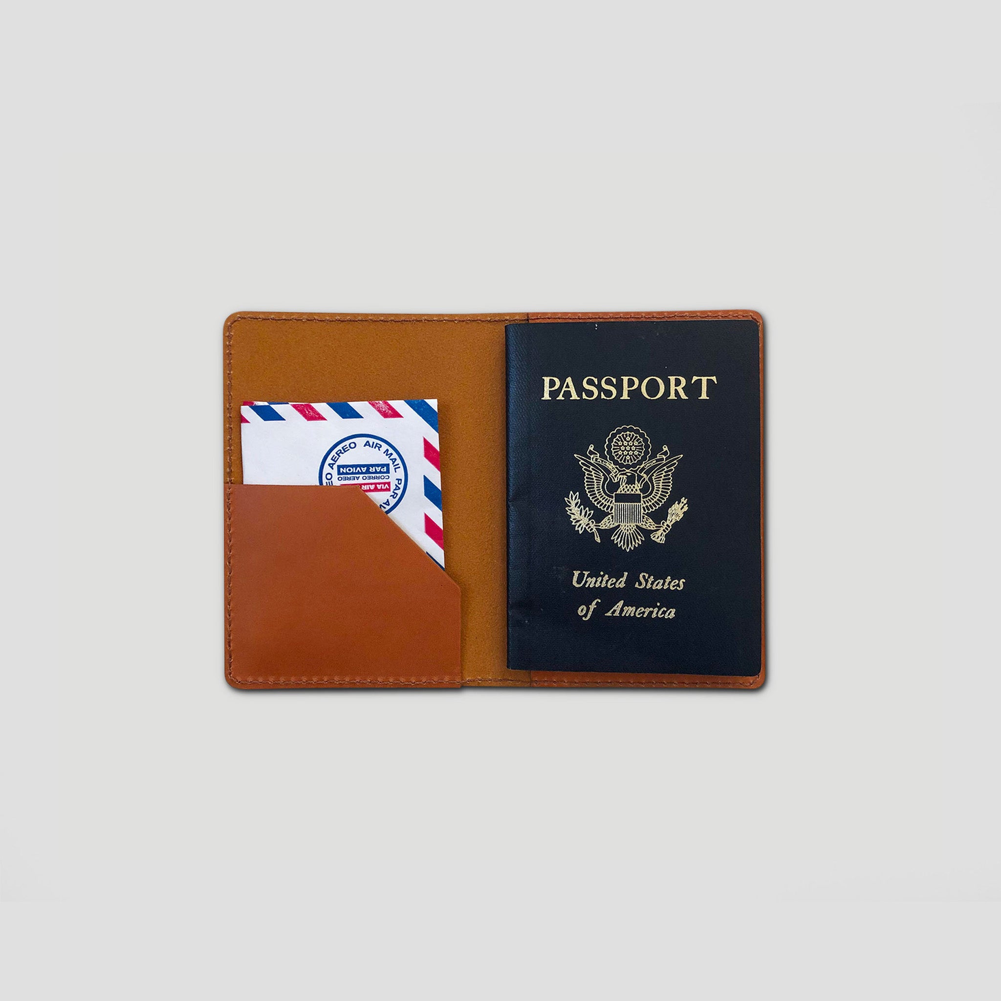 Designer Vegetable Tanned Leather Passport Cover Dark Brown