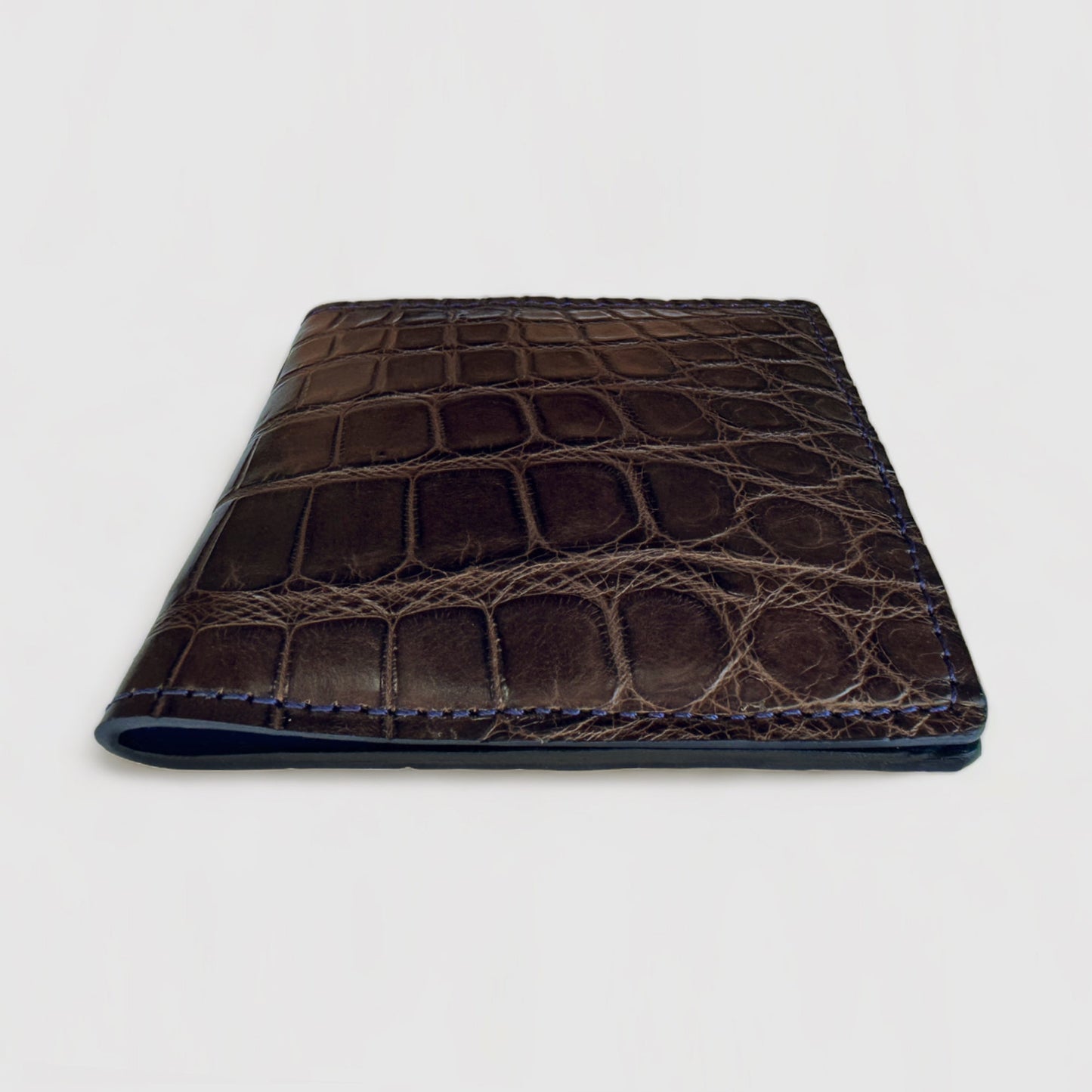 Alligator Bifold Wallet - Chocolate Brown