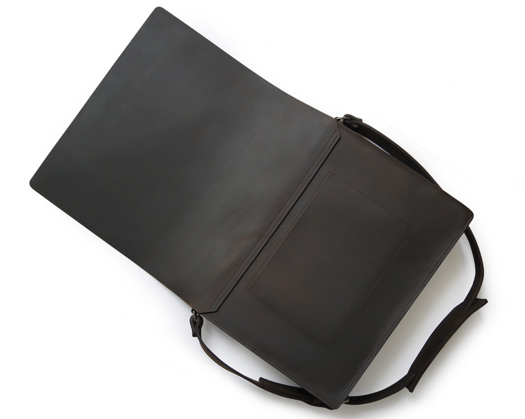 The Minimal Full Grain Vegetable Tanned Leather Messenger Bag