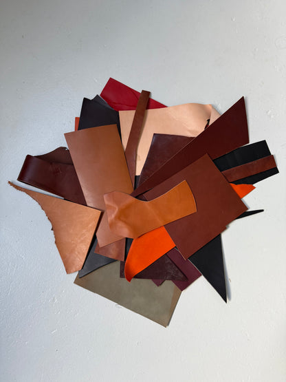 2 lbs of Scrap Leather - Mixed Colors