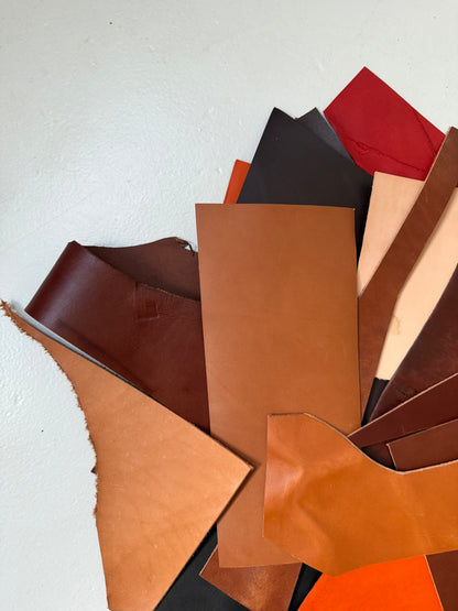2 lbs of Scrap Leather - Mixed Colors