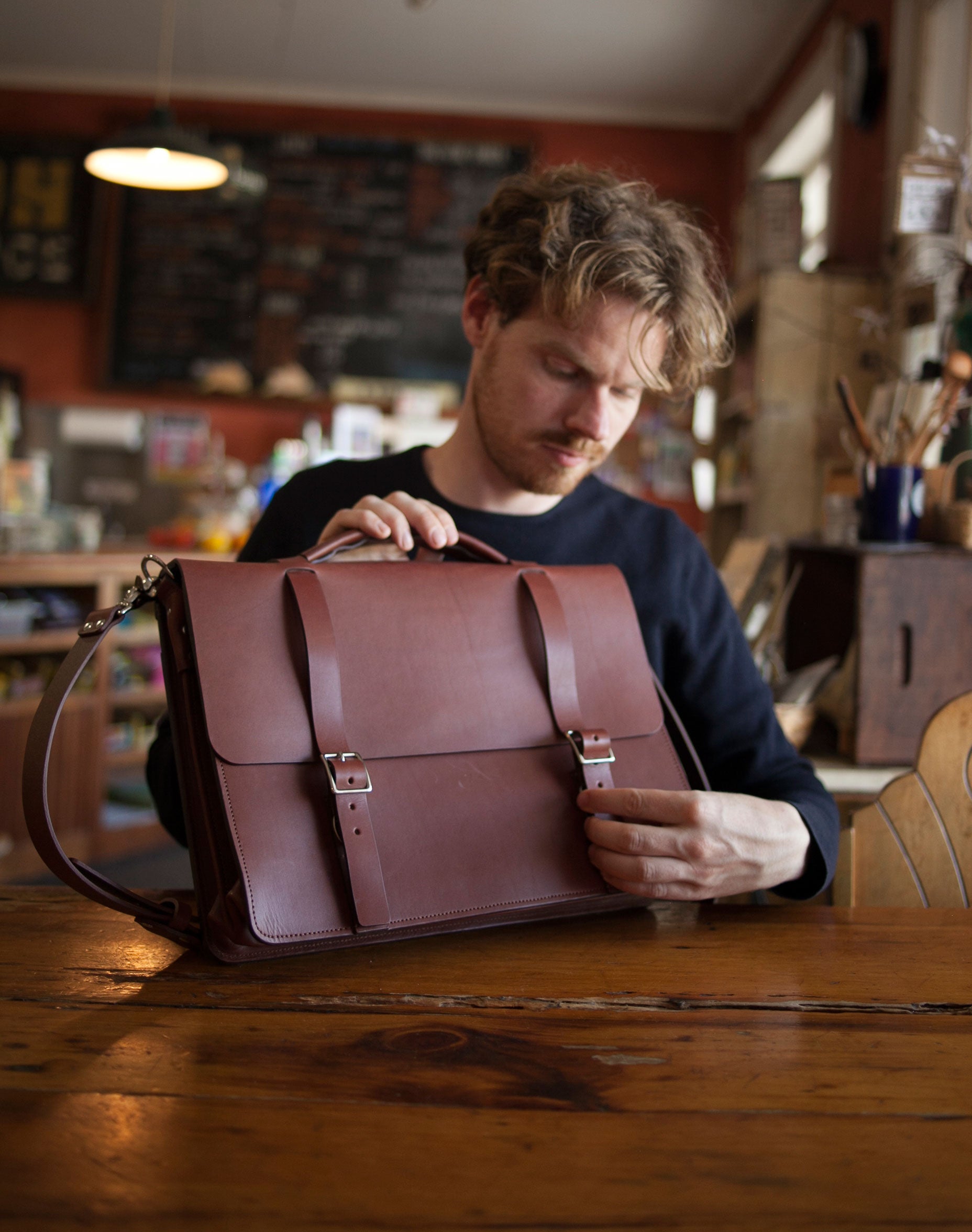 Brown Leather Men's Business Bag