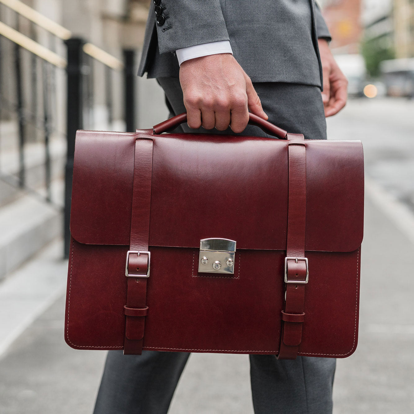 Oxblood briefcase store