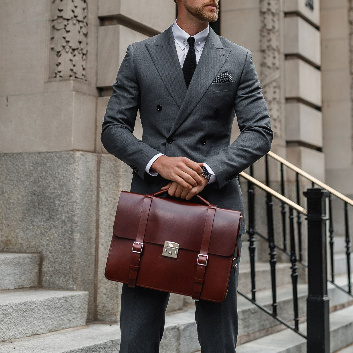 The Oxford - Full Grain Vegetable Tanned Briefcase – Basader