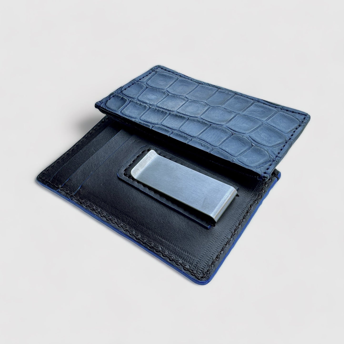 Alligator Card Holder - Cobalt Blue