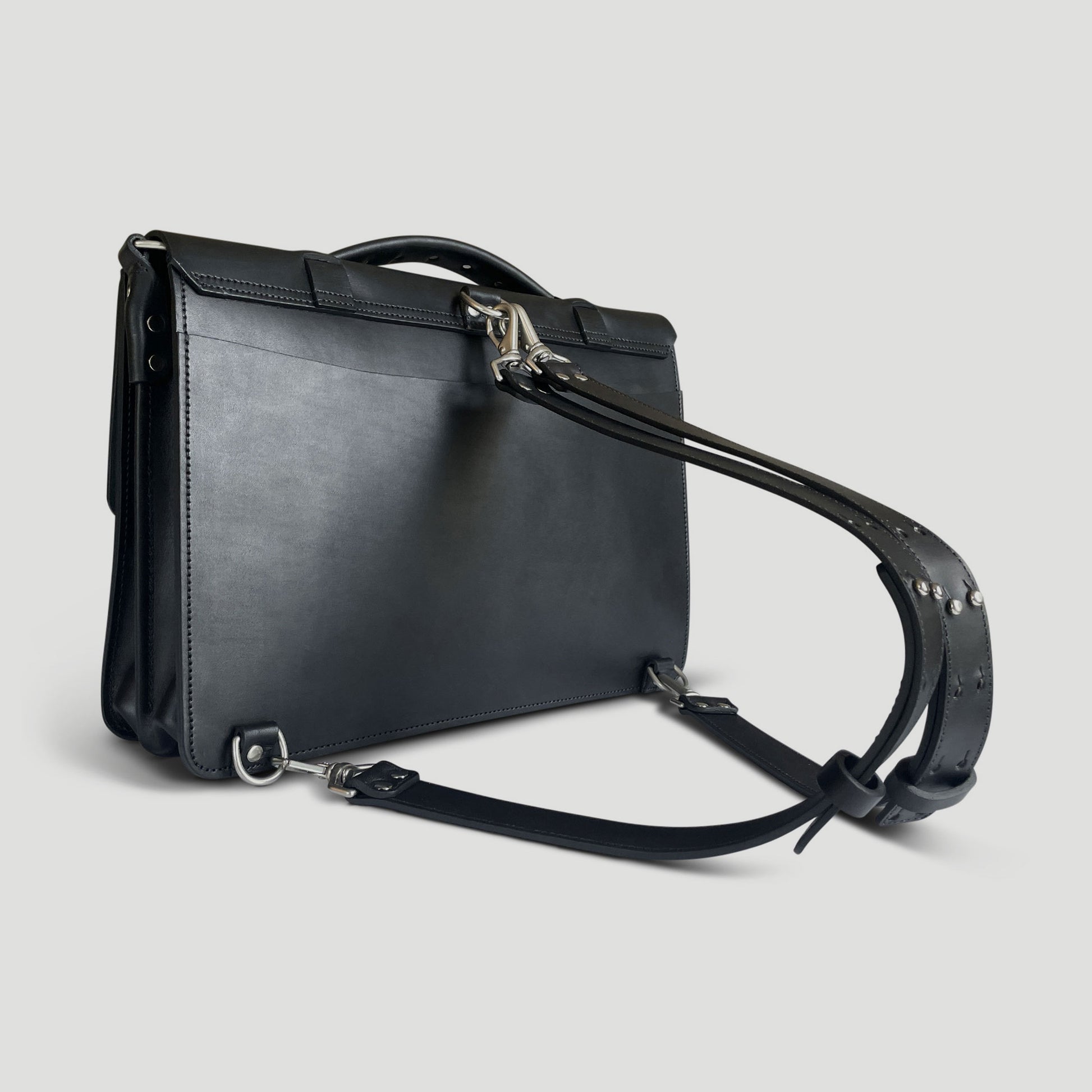 Leather Backpack Straps for Messenger Bag Black - Linden Is Enough