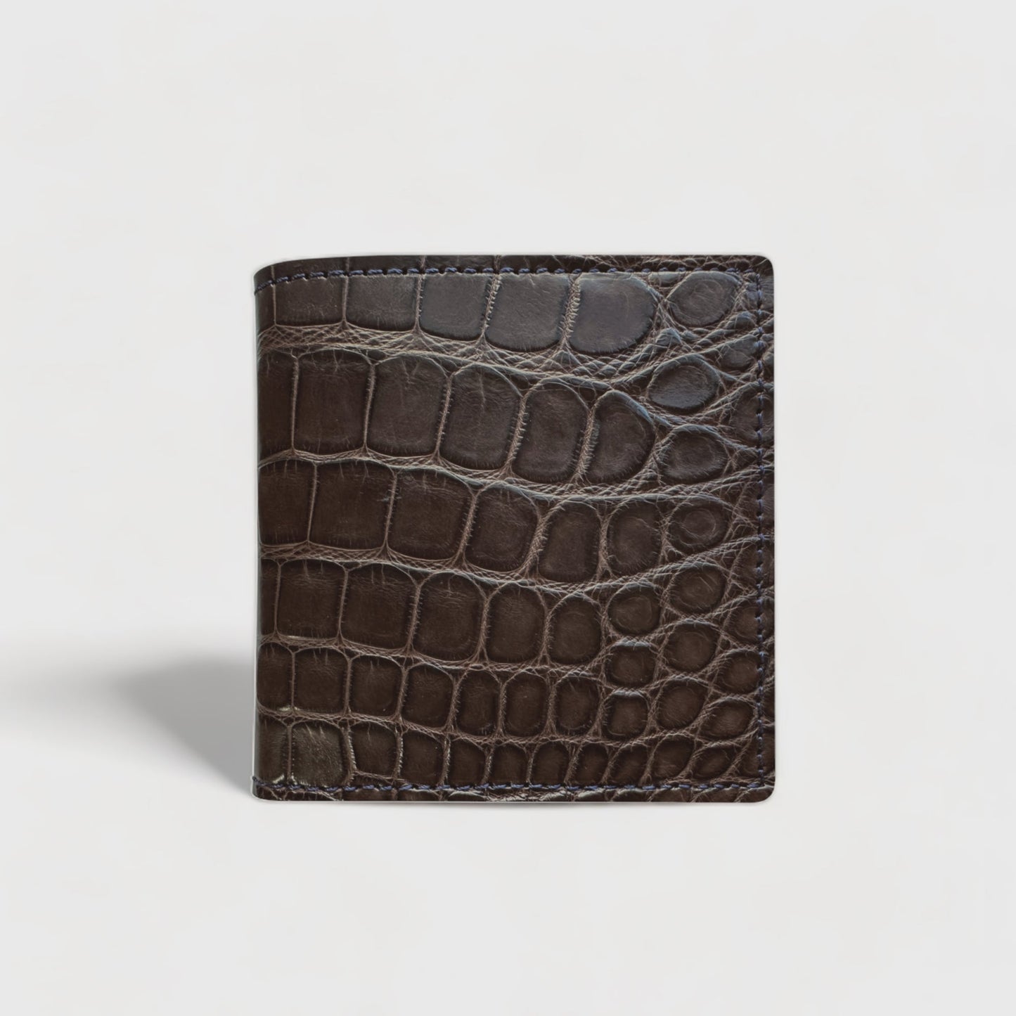 Alligator Bifold Wallet - Chocolate Brown