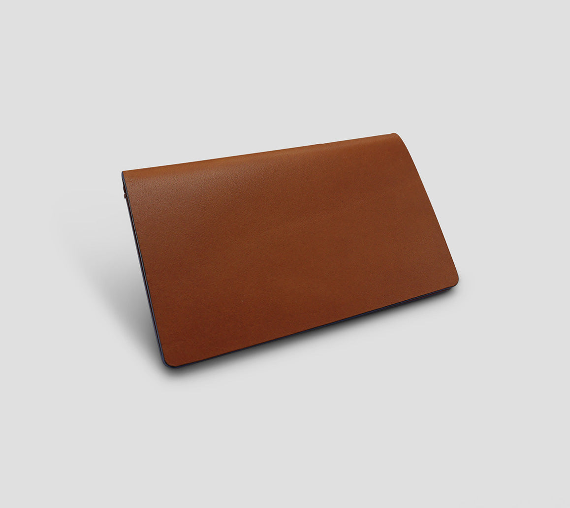 Front of Medium Brown Leather Bifold Card Holder