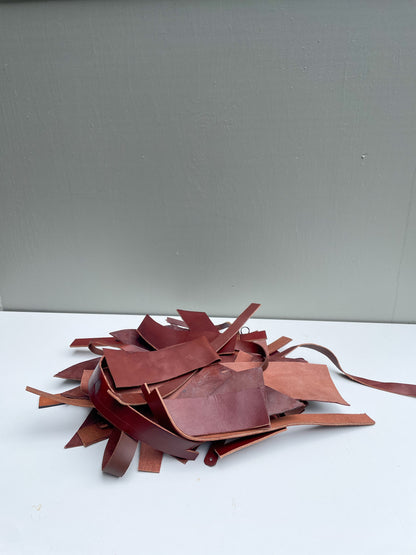 3 lbs of Scrap Leather - Medium Brown