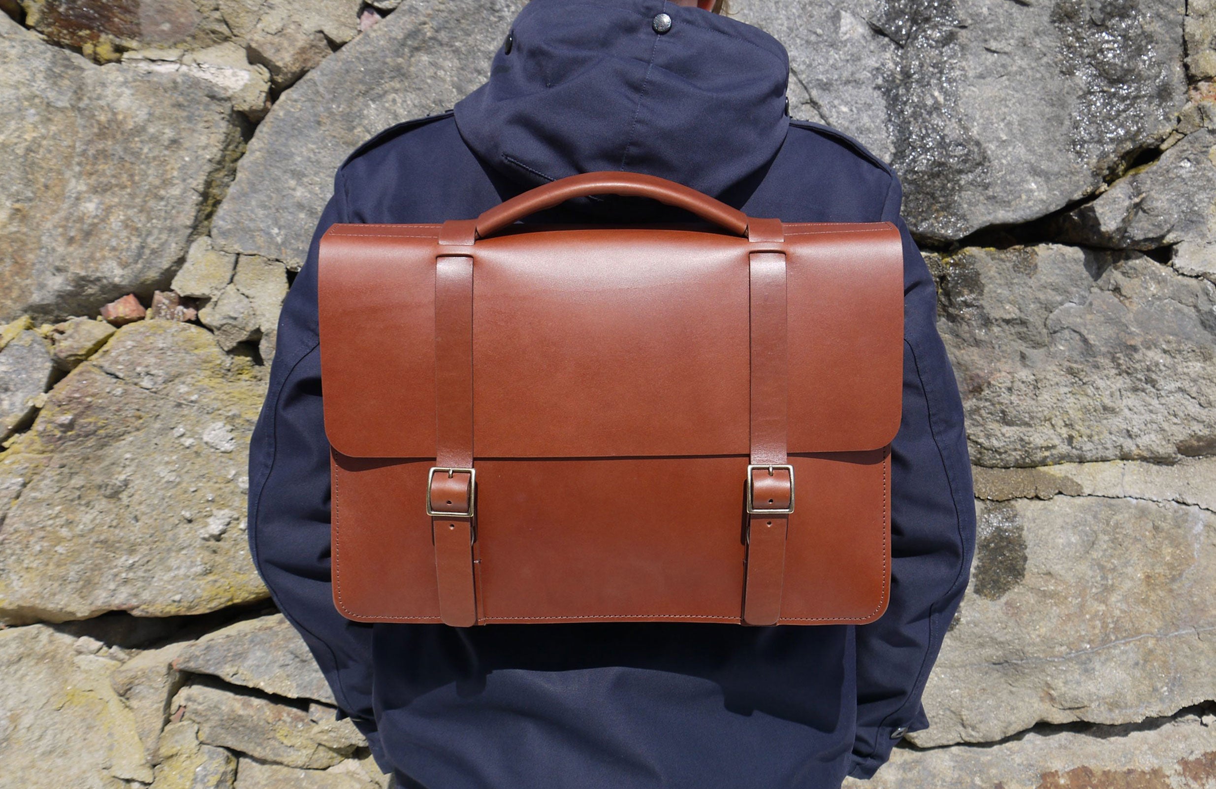 Leather messenger bag backpack sale