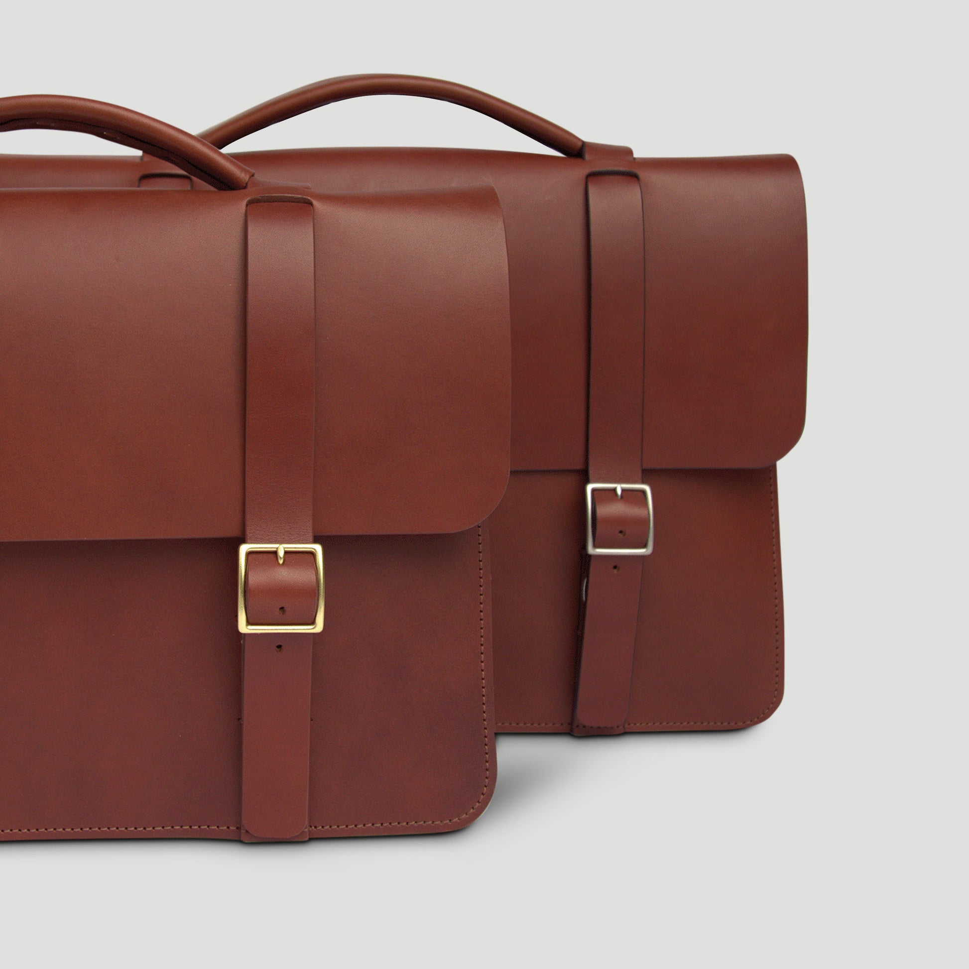 Triple Gusset Crossbody / Handmade Leather Briefcase USA / 