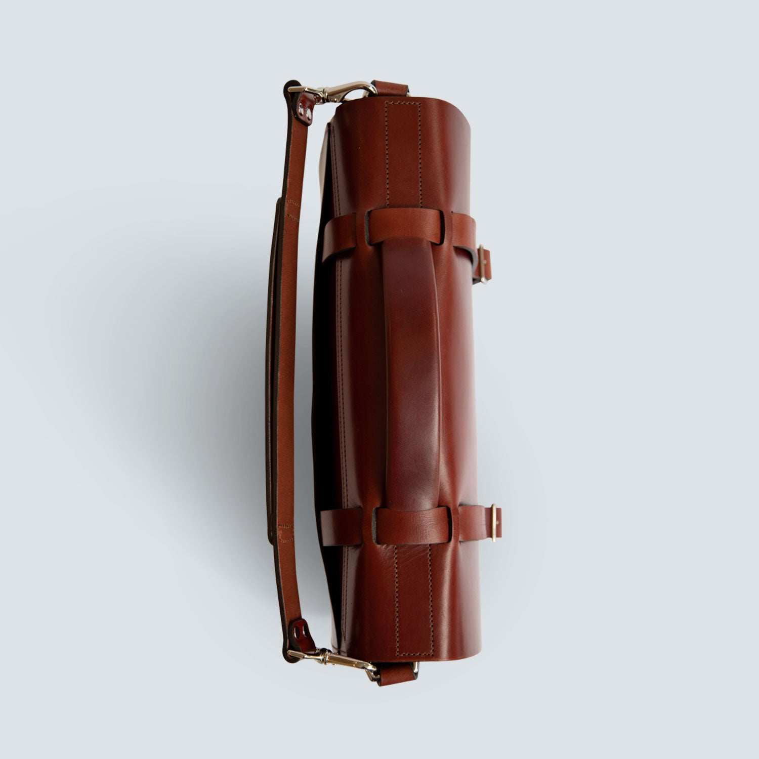 Leather backpack hotsell with luggage strap