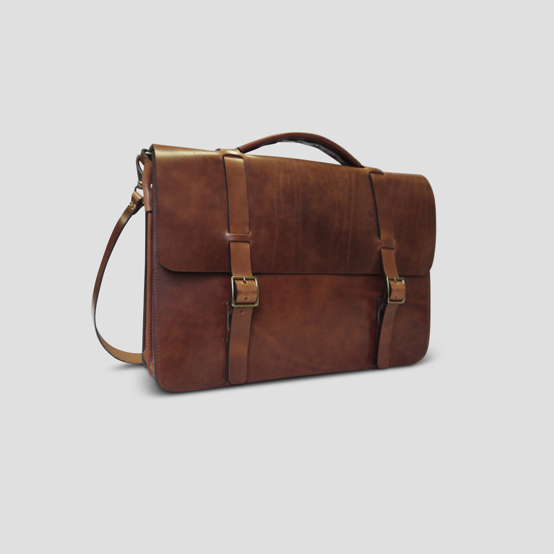 Small Leather Briefcase for Men Full Grain Leather Handbag -  UK
