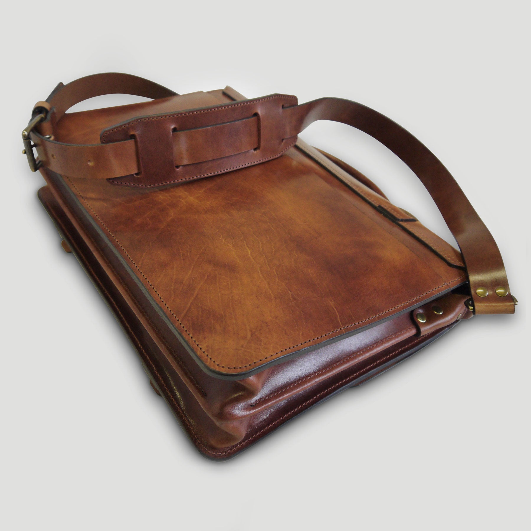 OBag O Bag Folder Messenger Bag With Real Leather Flap READ DESCRIPTION